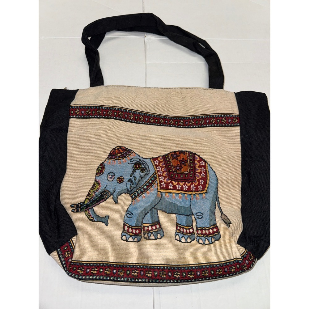 Boho Elephant Tapestry Tote Bag Shoulder Bag Travel Beach Shopping embroidery‎